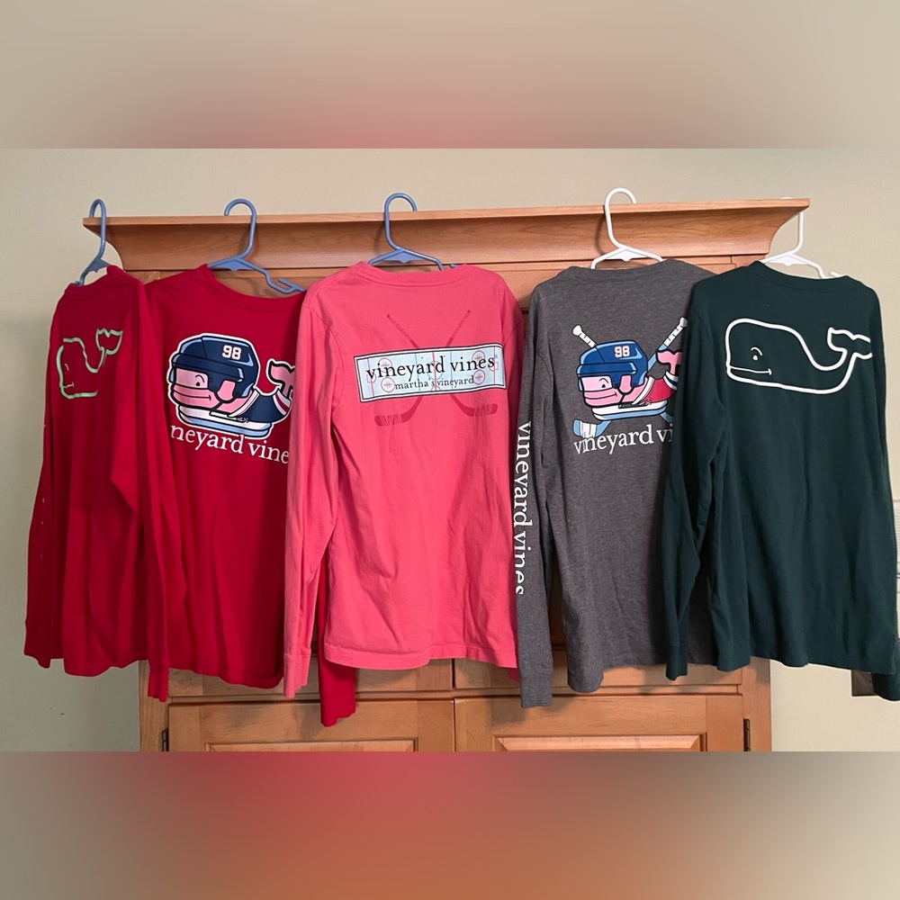 Lot of 5 Boys' Whale Long-Sleeve Pocket Tee. Great condition
